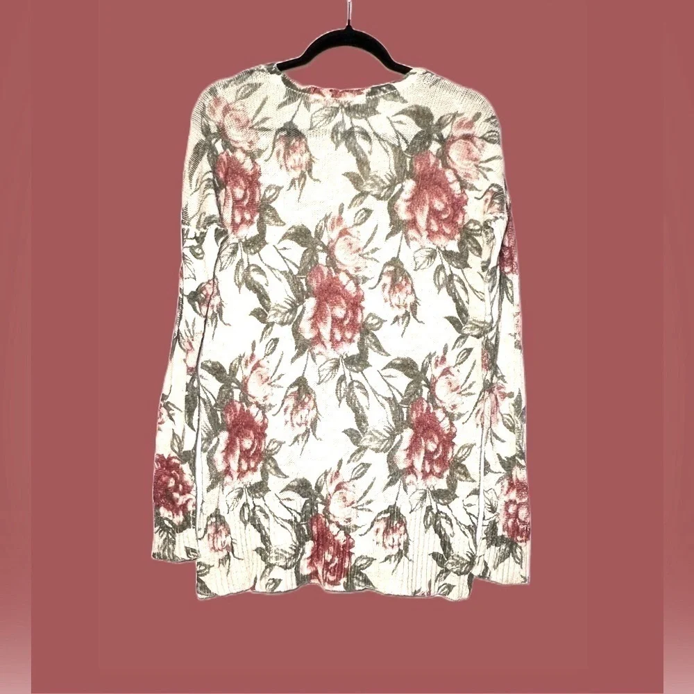 Abercrombie & Fitch Floral Boat Neck Long-Sleeved High-Low Sweater, S - Picture 3 of 15
